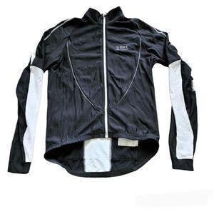GORE Bike Wear Womens Cycle Jacket Zip Up Size Large Black White